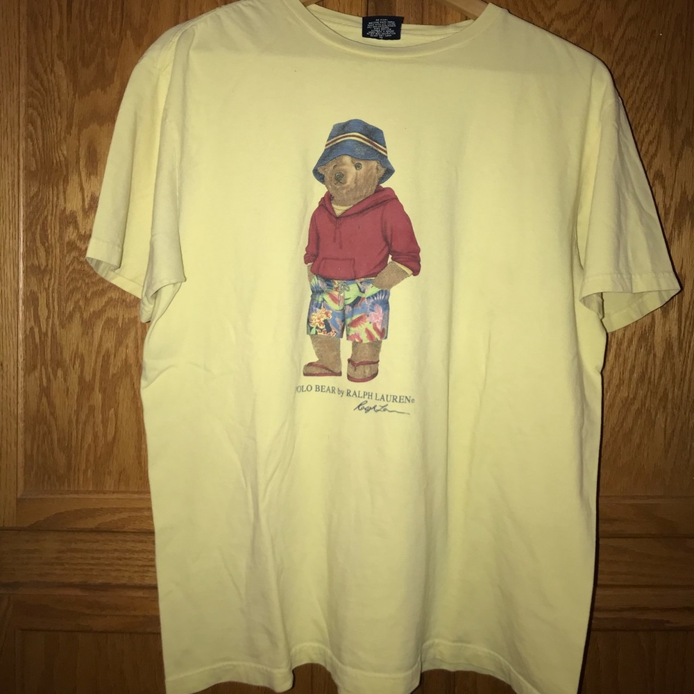 Vintage Polo Bear Ralph Lauren Yellow Shirt Medium